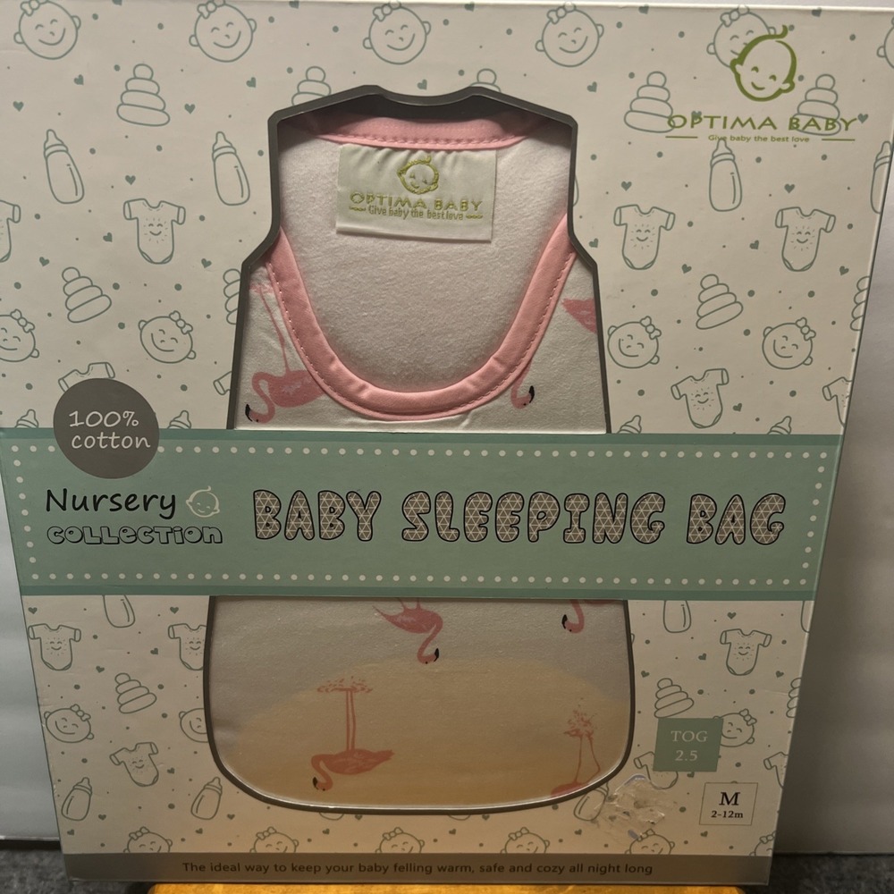 Optima Baby Sleeping Bag Nursery Collection Flamingo Print - Size‎ 2-12 Month